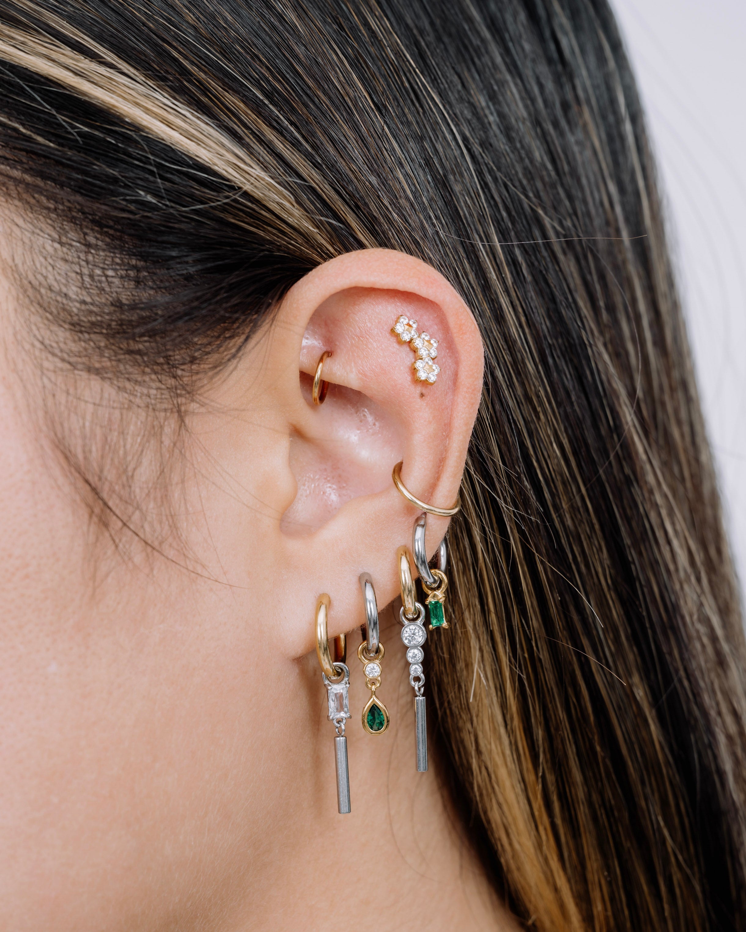 Flower Cluster Flatback Stud Earring