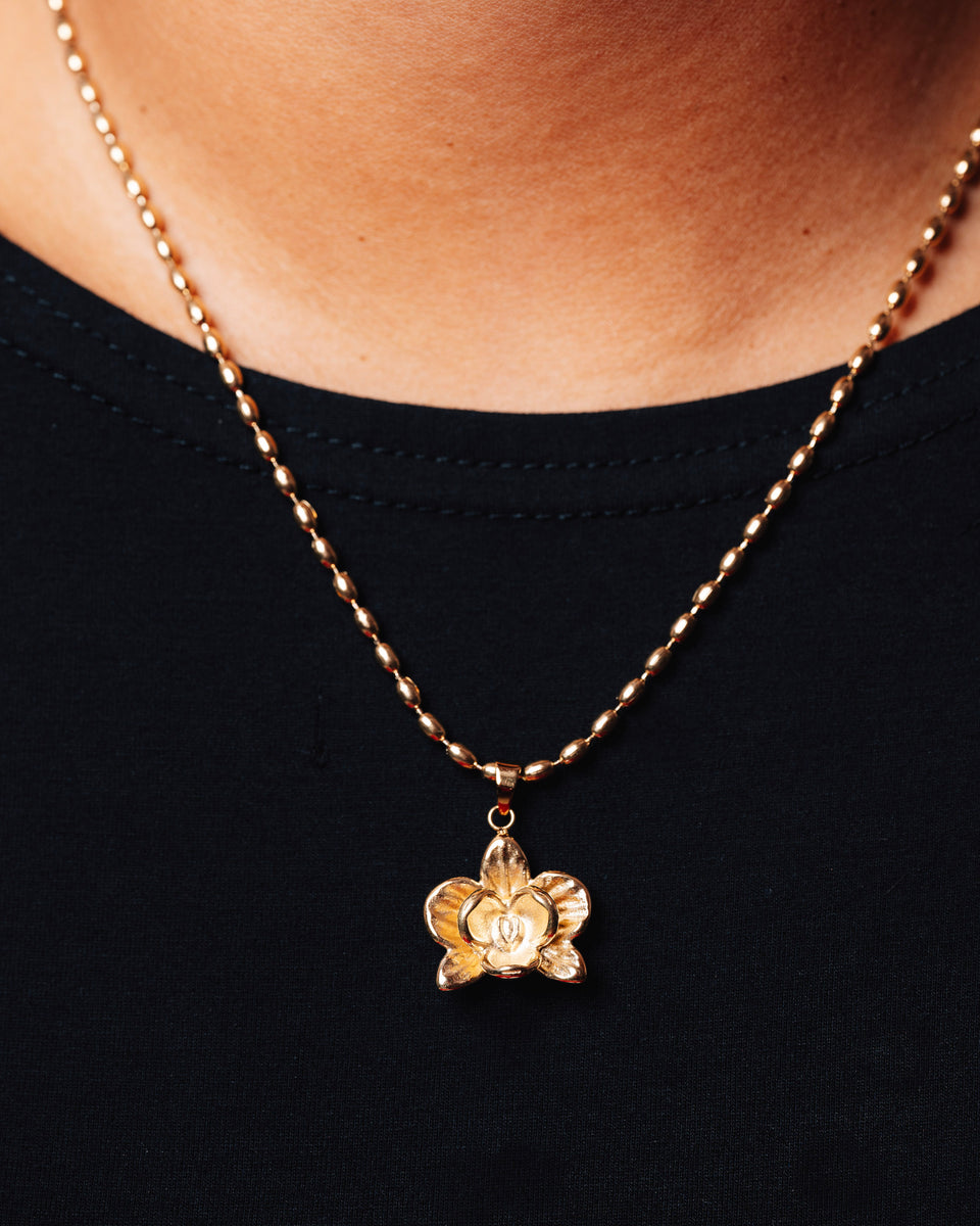 Orchid Flower Necklace – Stay Golden HI Jewelry