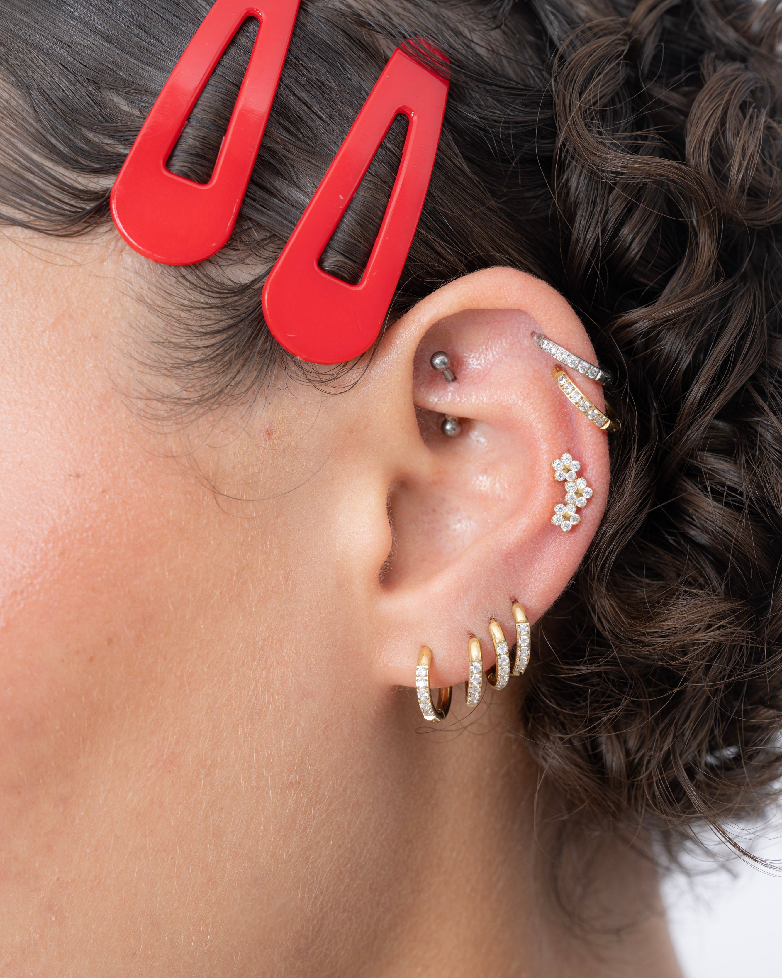 Flower Cluster Flatback Stud Earring