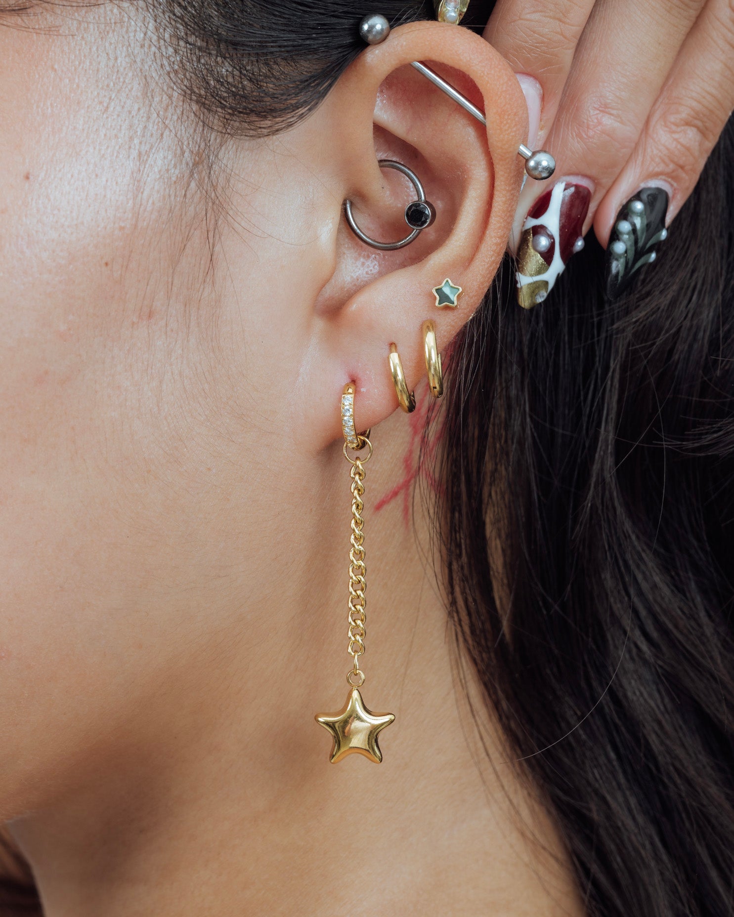 Puffy Star Chain Charm