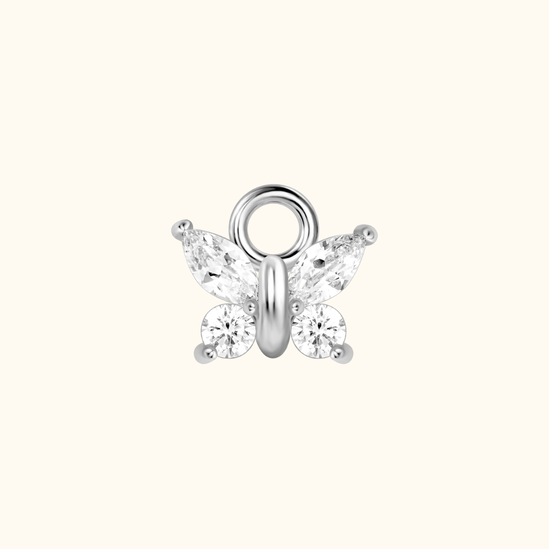 Diamond Butterfly Charm