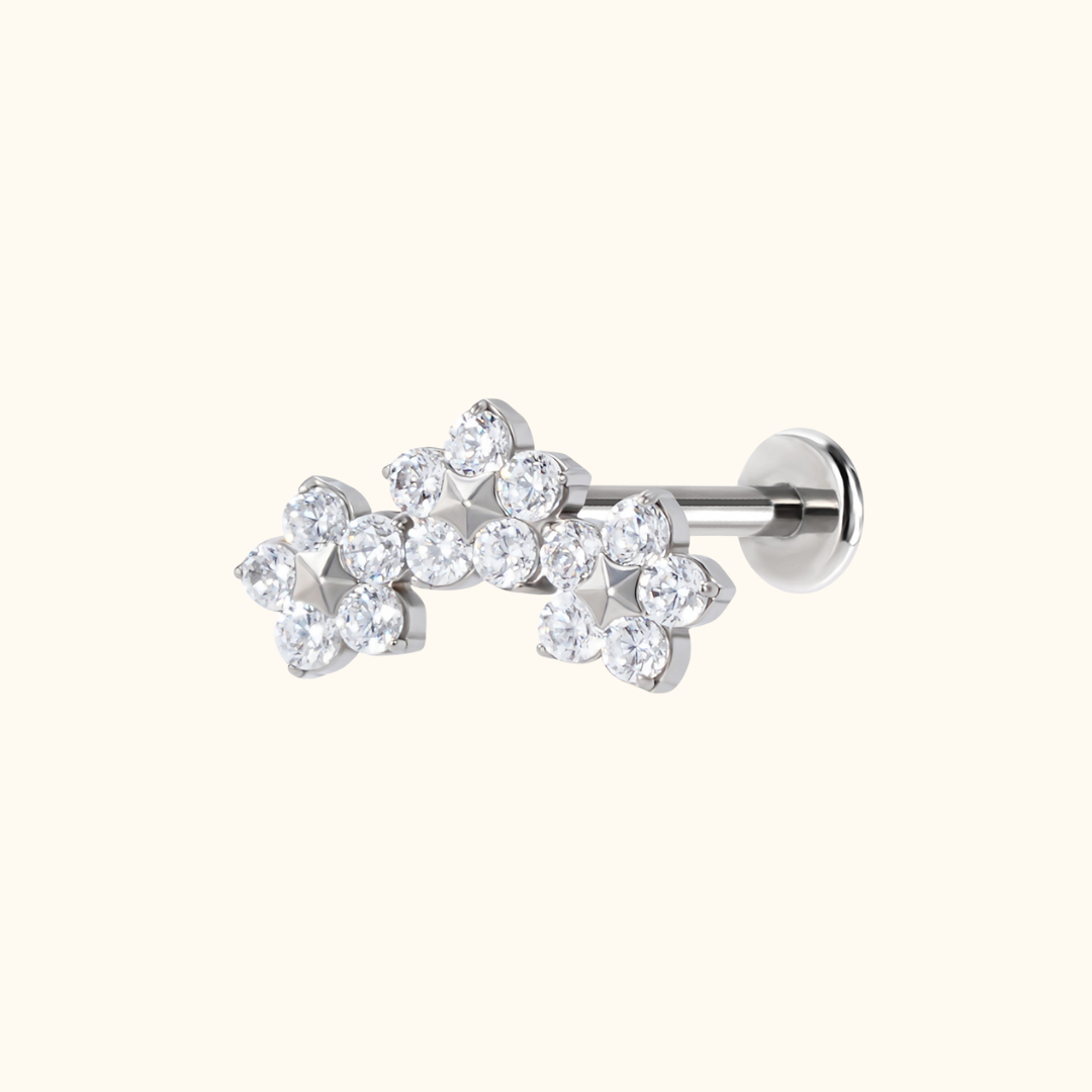 Flower Cluster Flatback Stud Earring