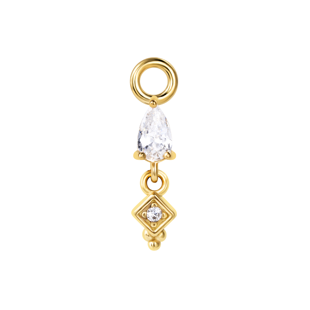 Icy Tear Drop Earring Charm