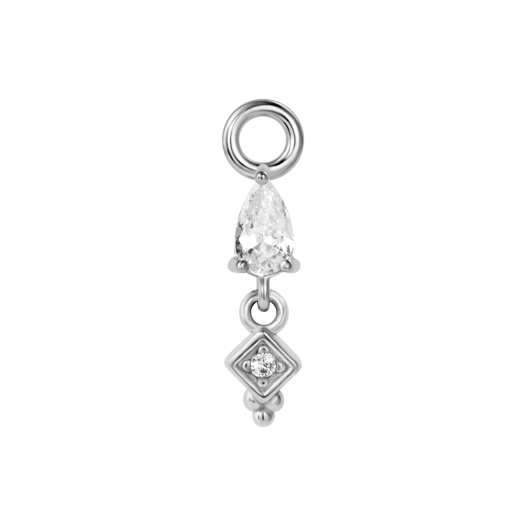 Icy Tear Drop Earring Charm