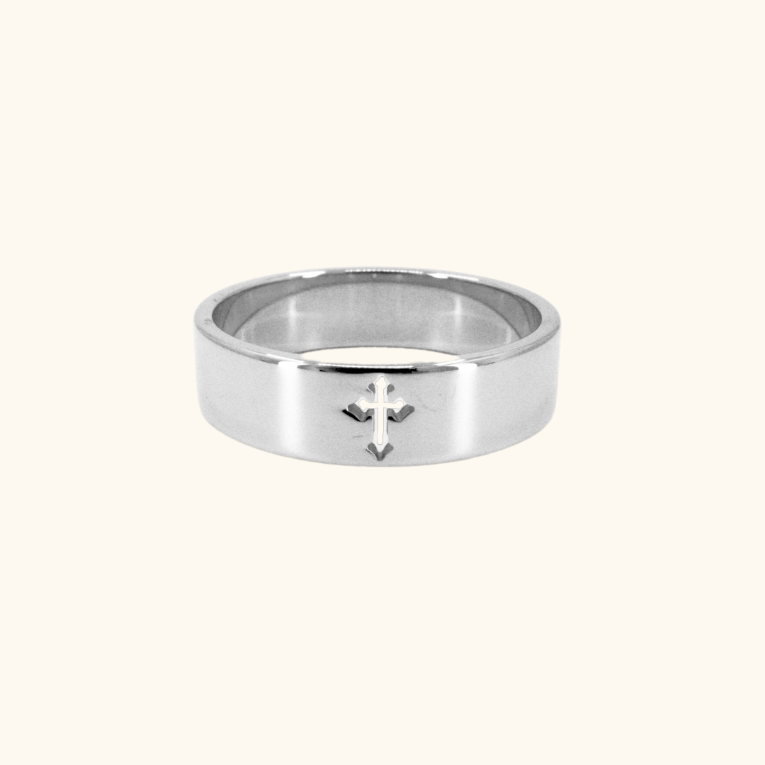 Chrome Cross Ring (single)