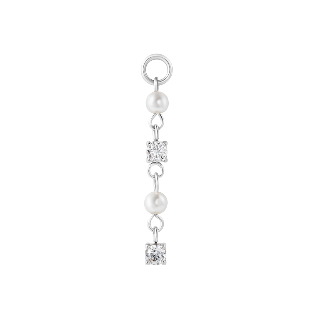 Diamond Pearl Drop Charm