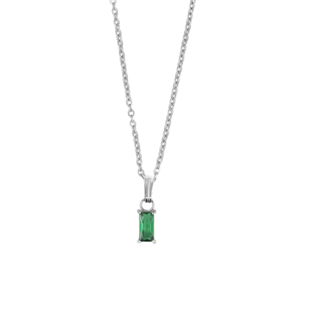 Dainty Emerald Diamond Necklace