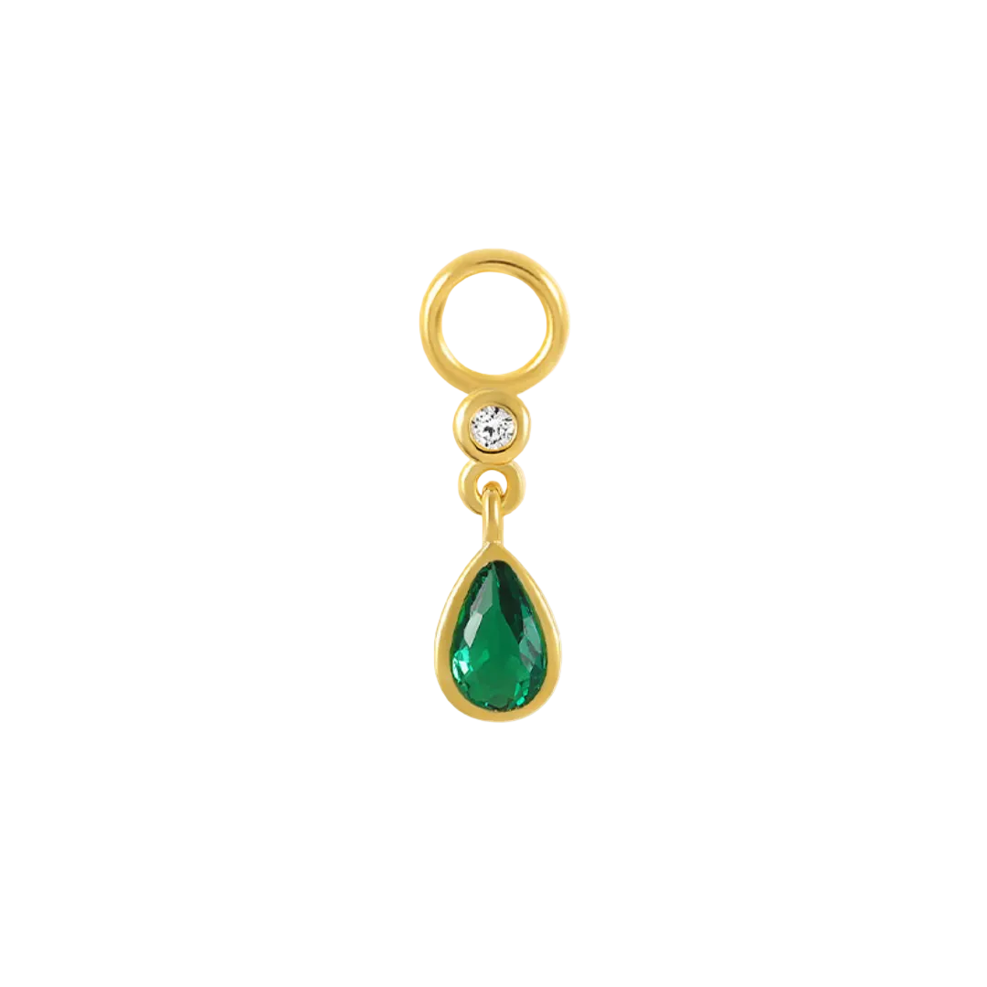 Green Tear Drop Charm