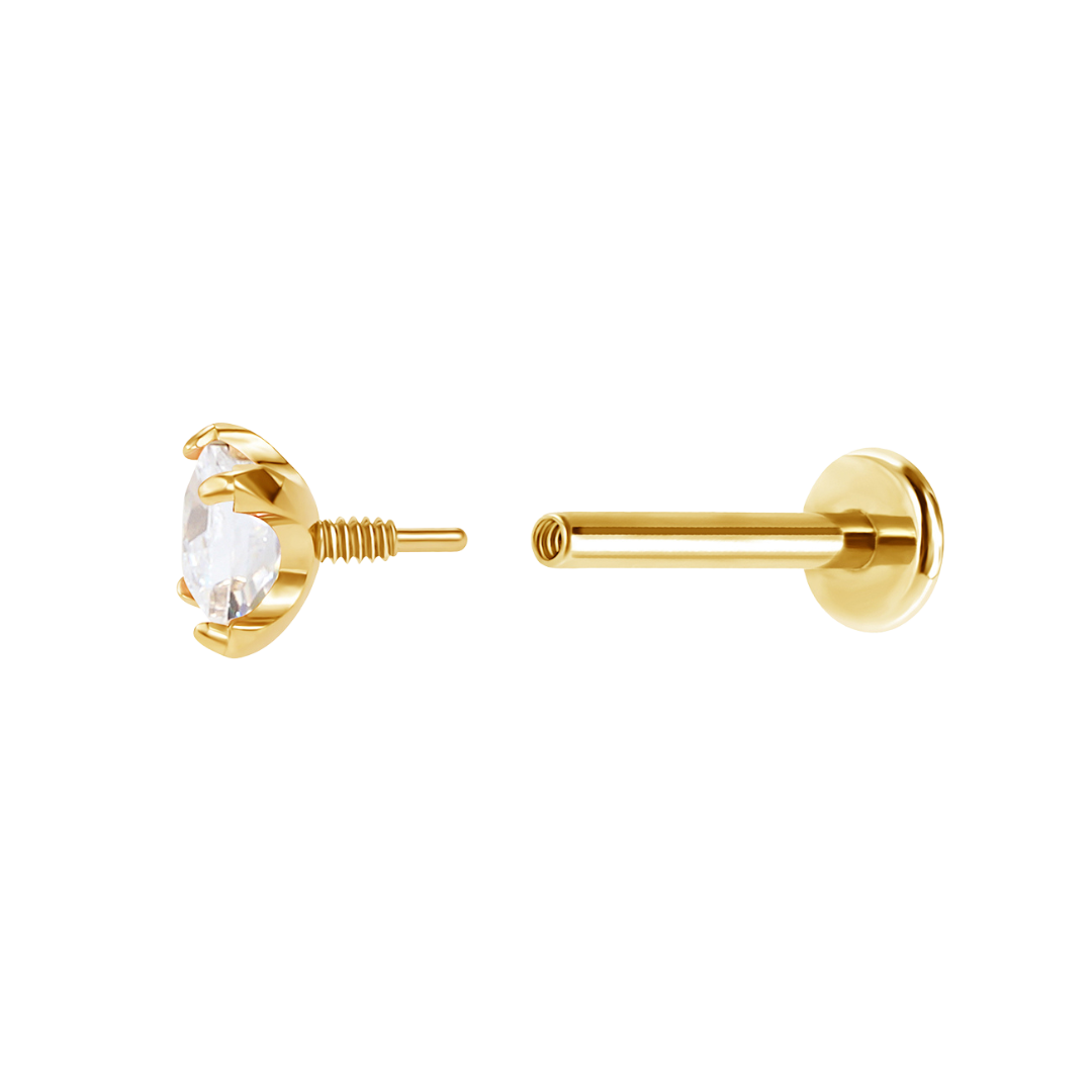 Princess Cut Flatback Stud