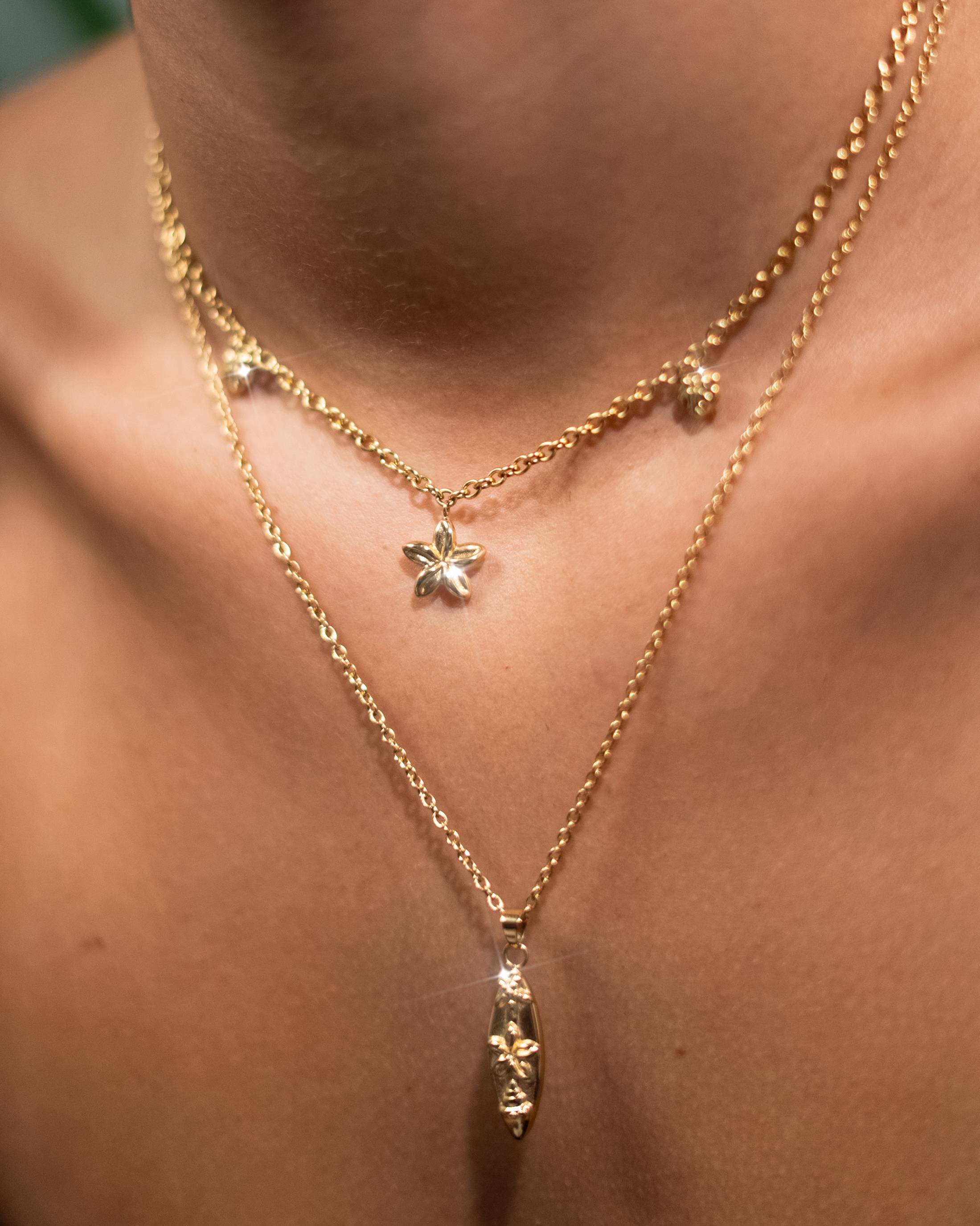 Surfboard Plumeria Necklace