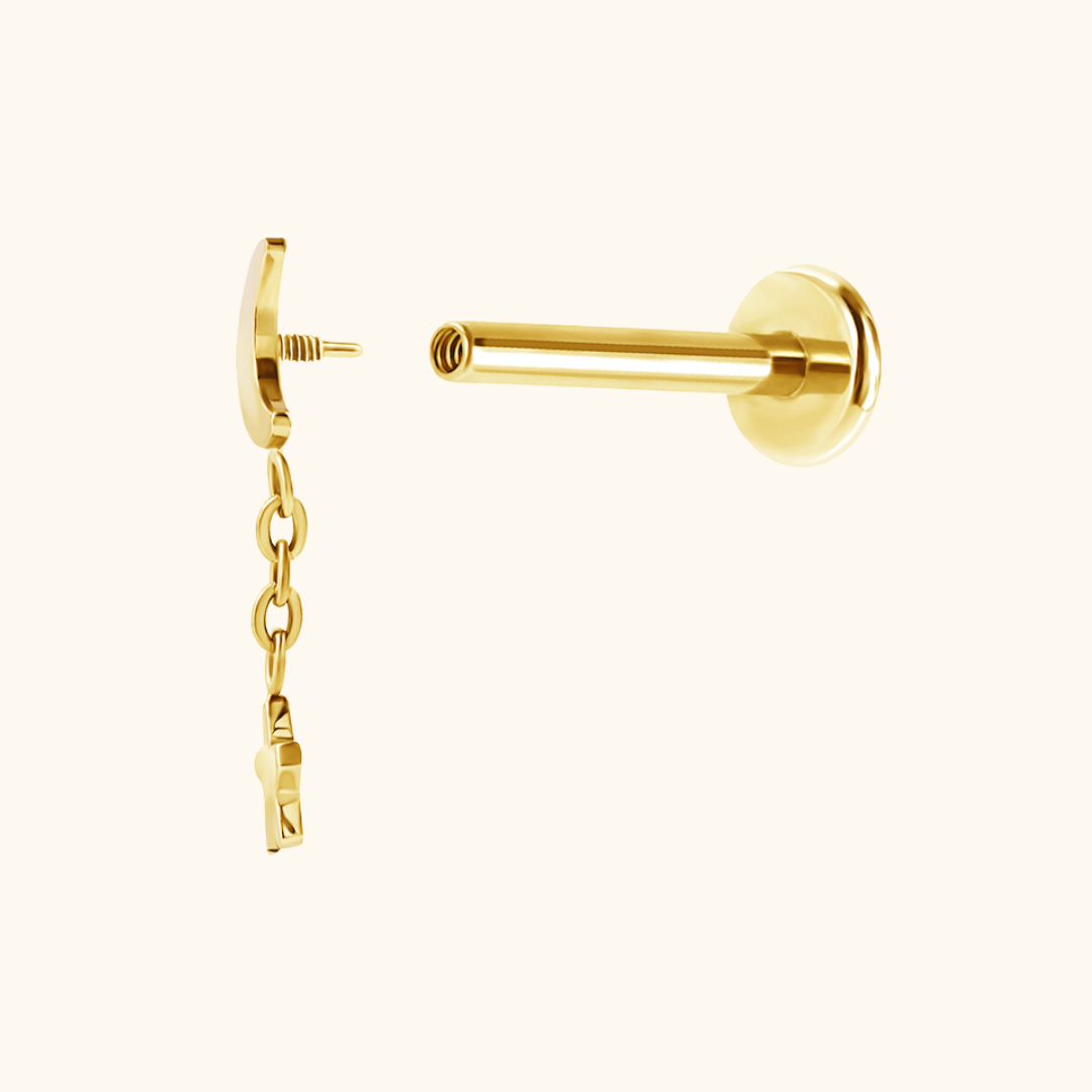 Starlit Moon Drop Flatback Stud
