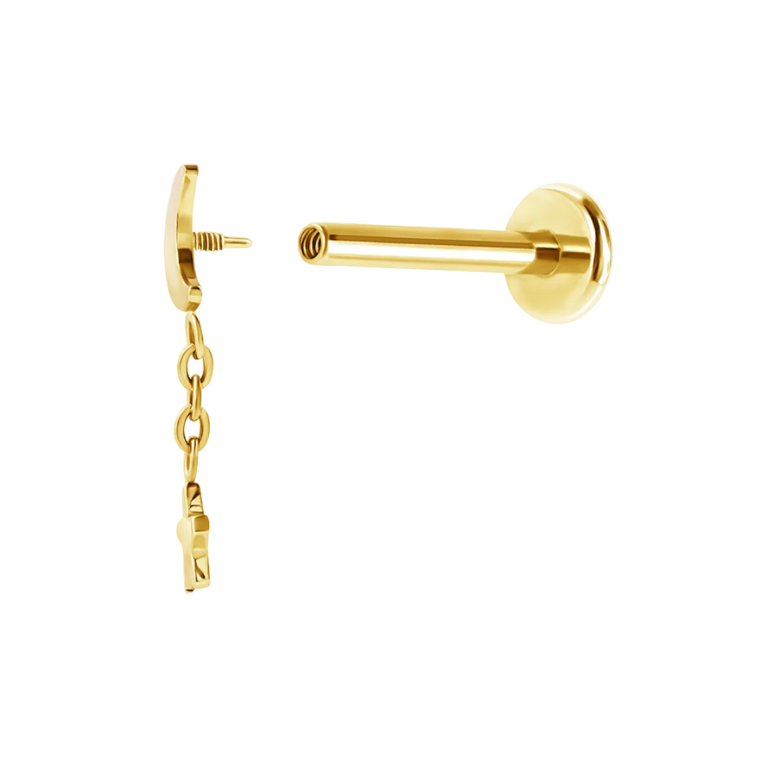 Starlit Moon Drop Flatback Stud