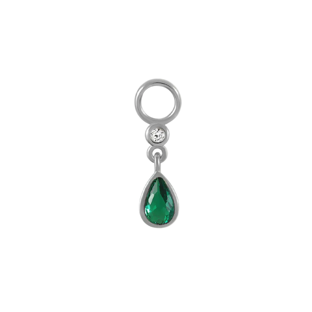 Green Tear Drop Charm