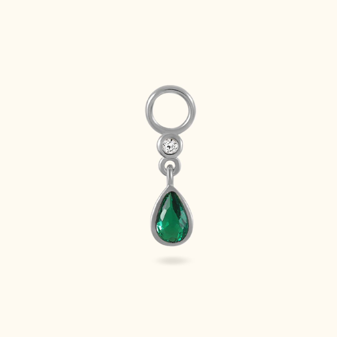 Green Tear Drop Charm
