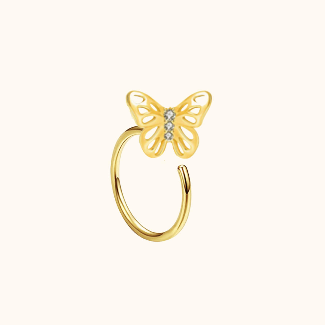 Lily Butterfly Nose Ring Hoop – Stay Golden HI Jewelry