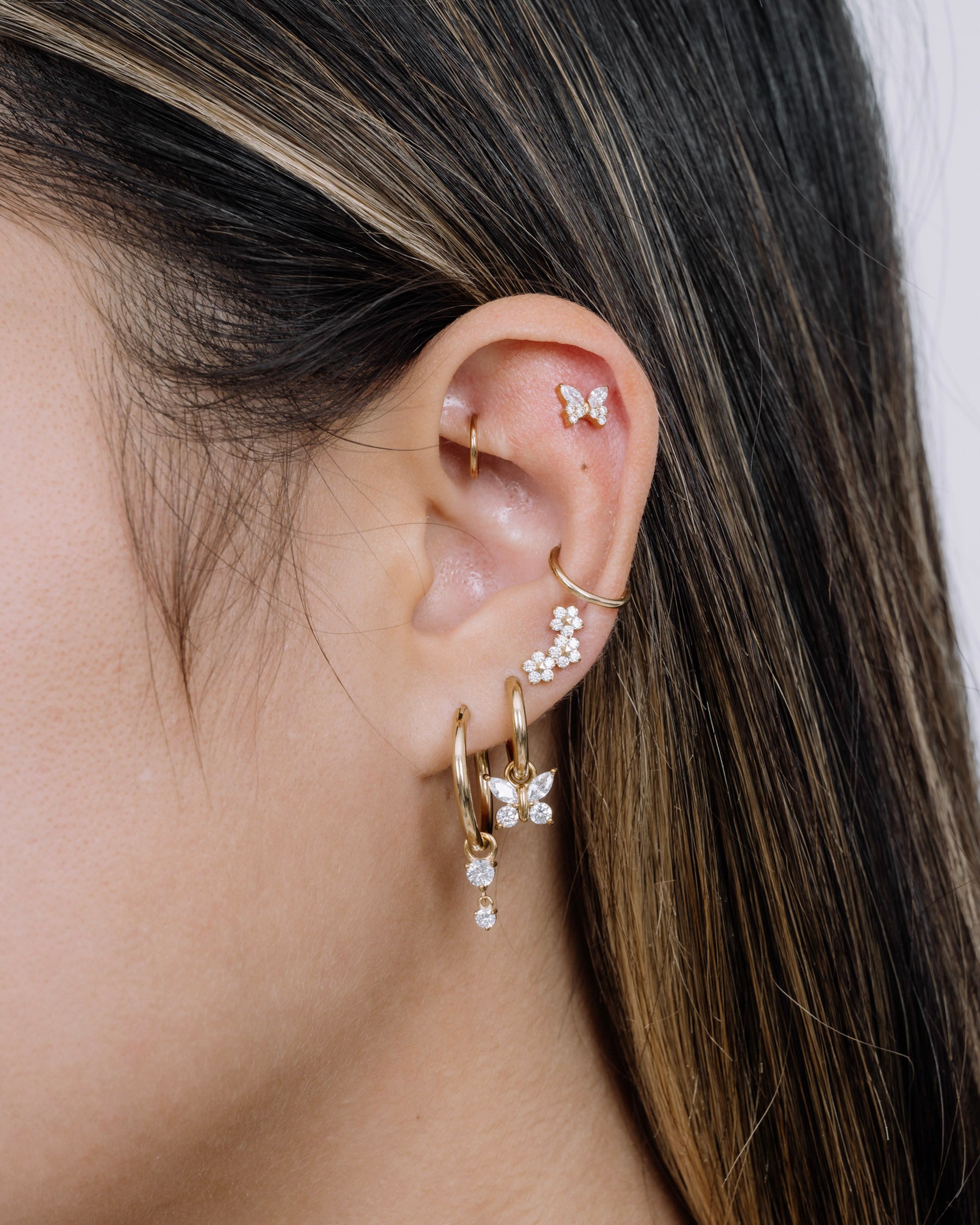 Diamond Butterfly Charm