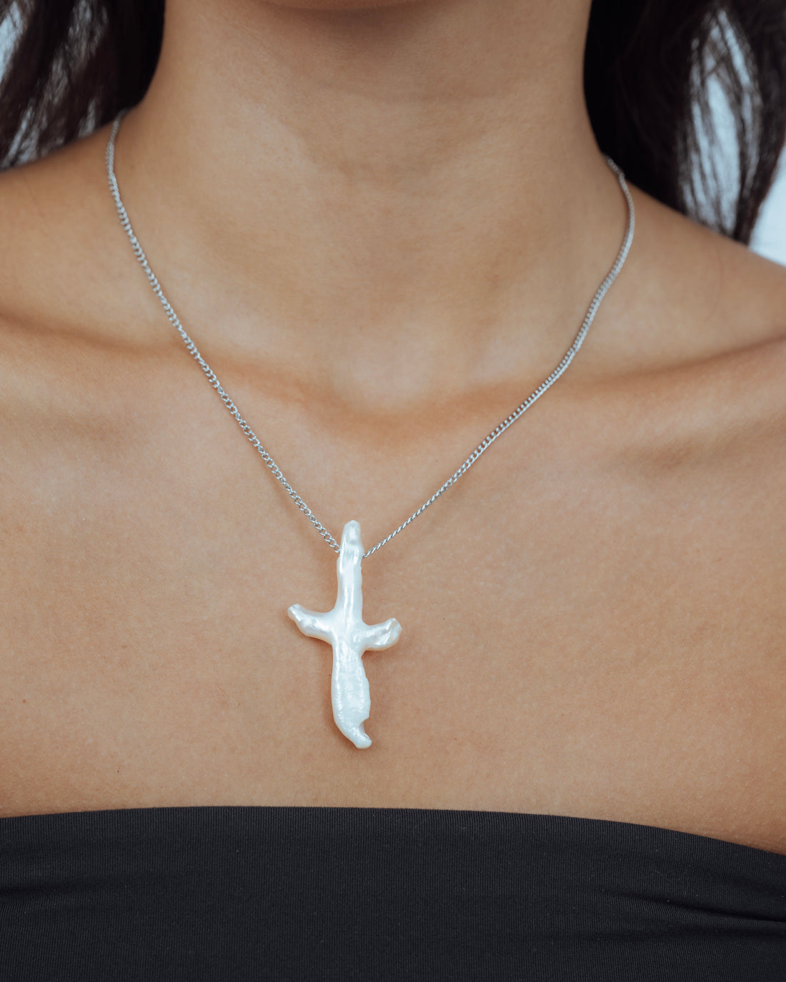 Pearl Cross Necklace