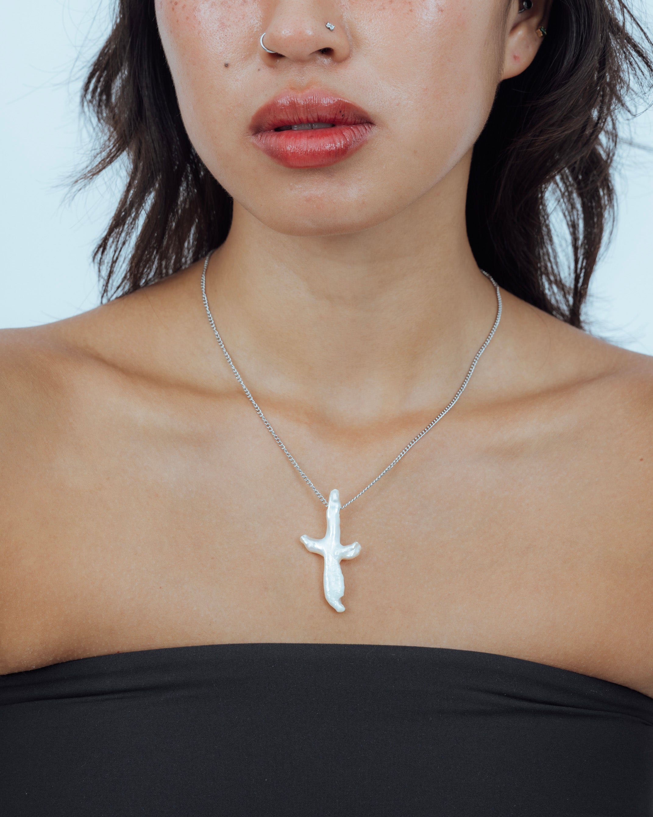 Pearl Cross Necklace
