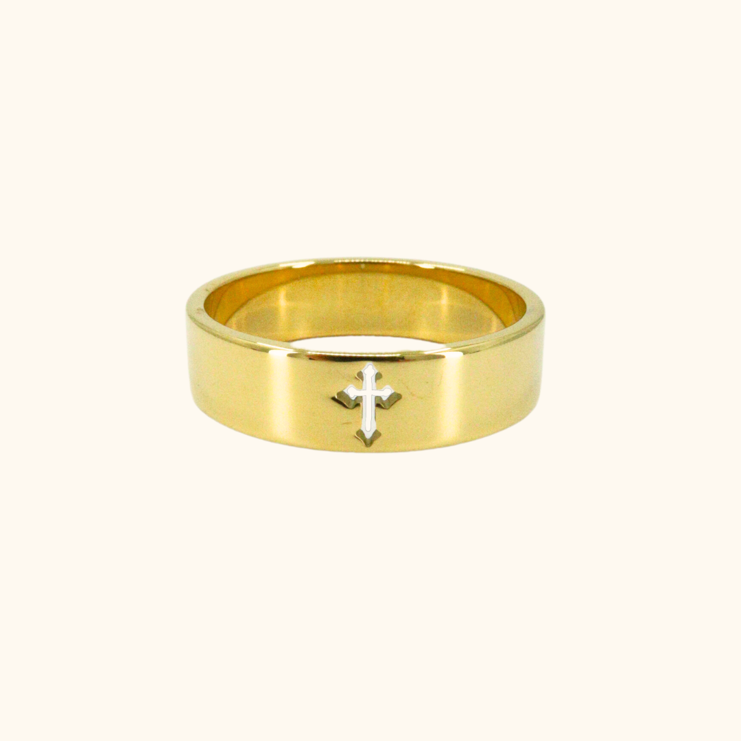 Chrome Cross Ring (single)