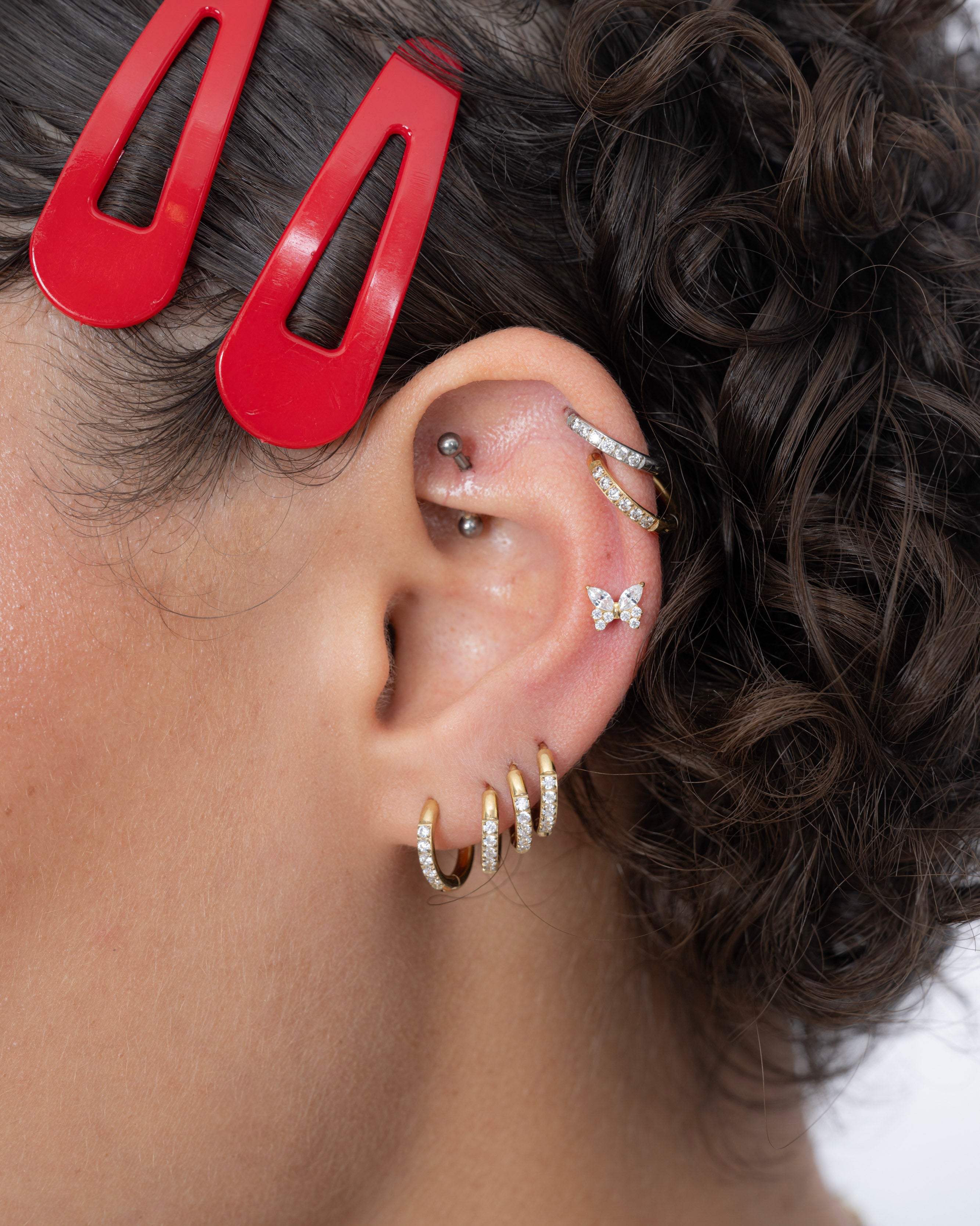 Icy Butterfly Flatback Stud