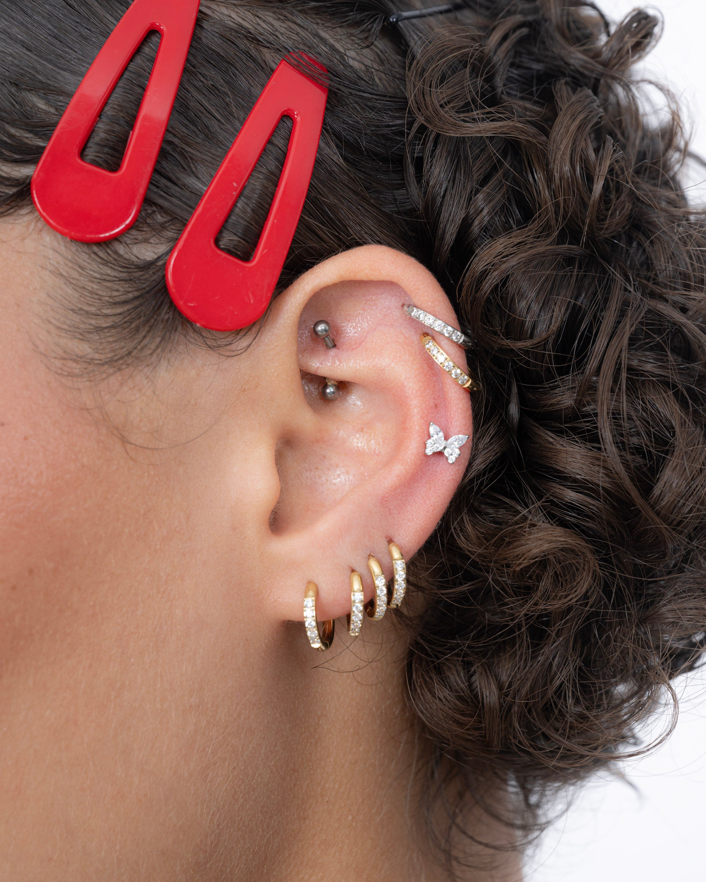 Icy Butterfly Flatback Stud