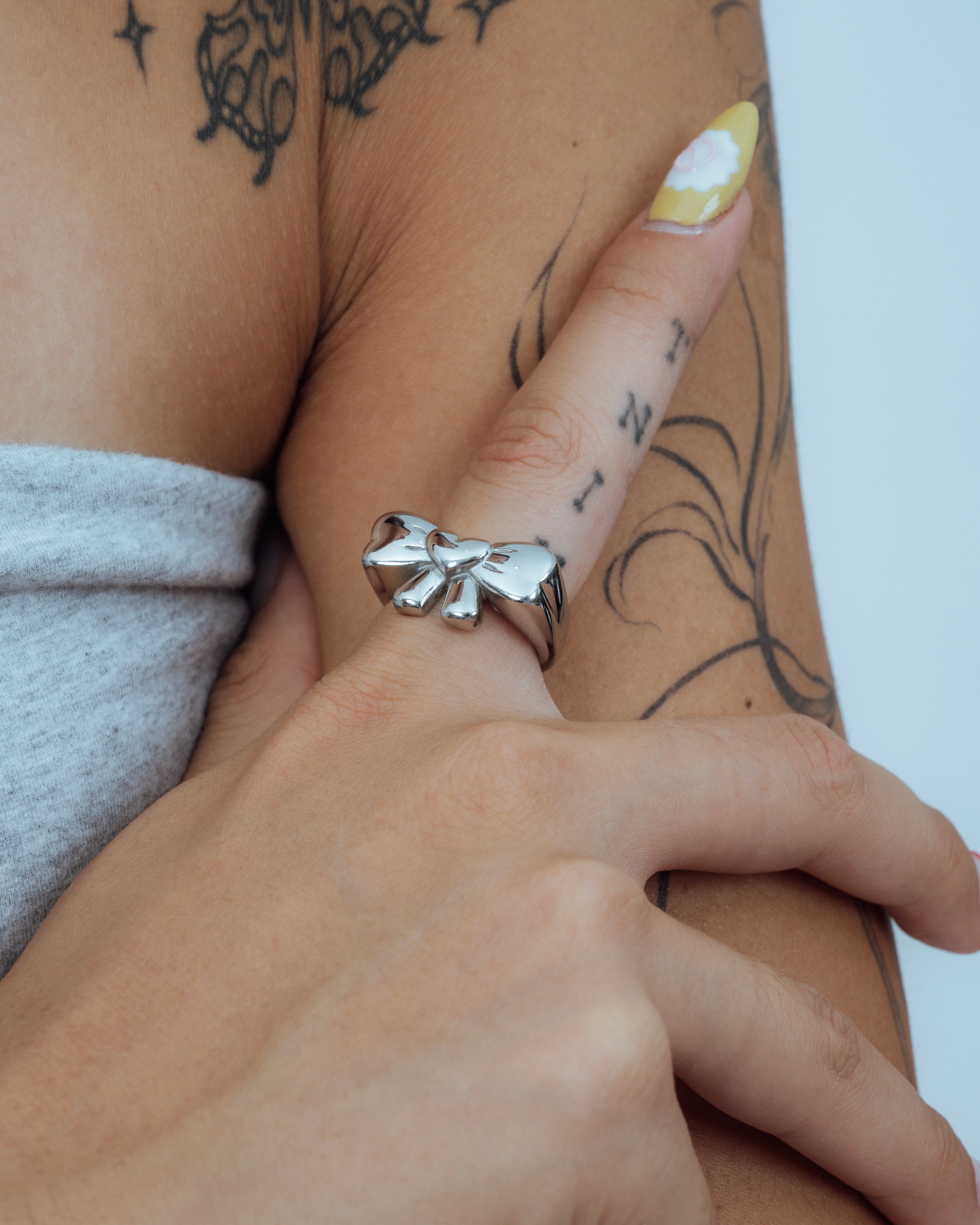 Chunky Ribbon Heart Ring