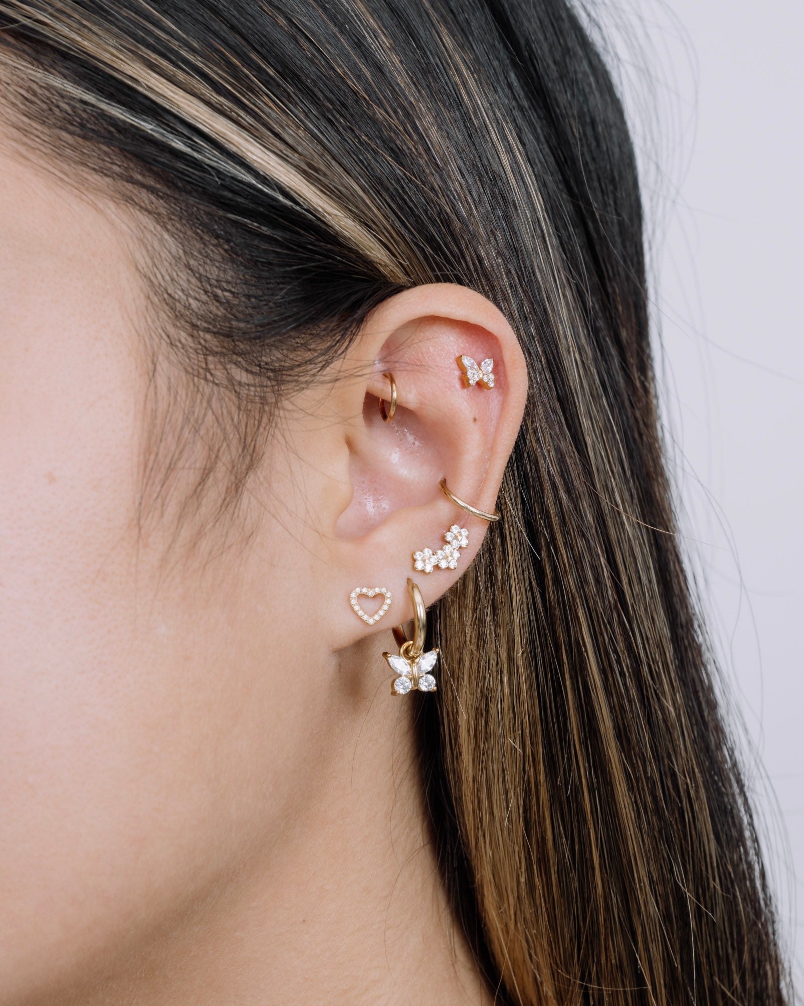 Icy Butterfly Flatback Stud