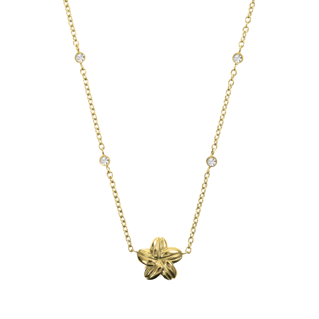 Cowrie Plumeria Diamond Necklace