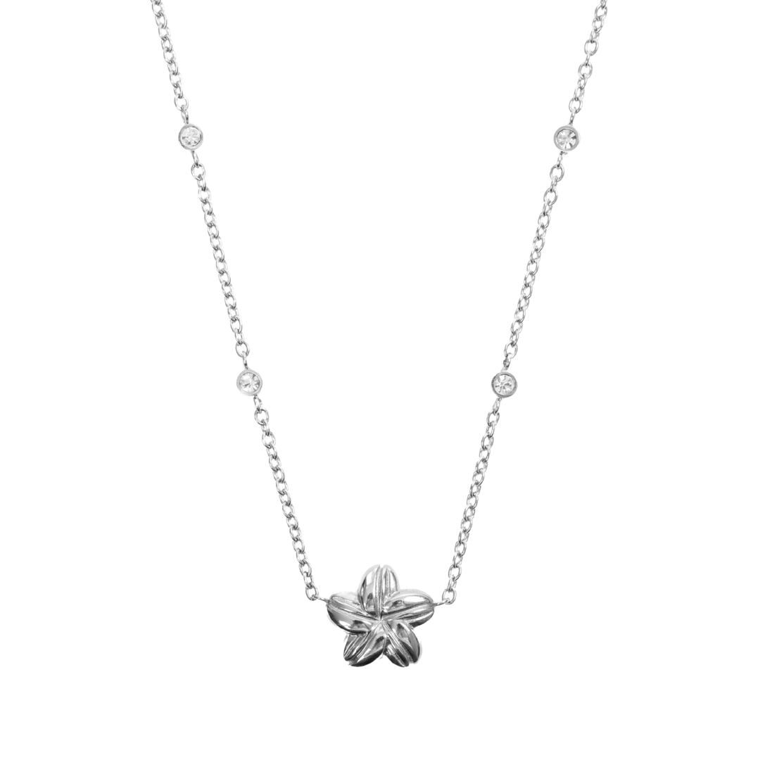 Cowrie Plumeria Diamond Necklace
