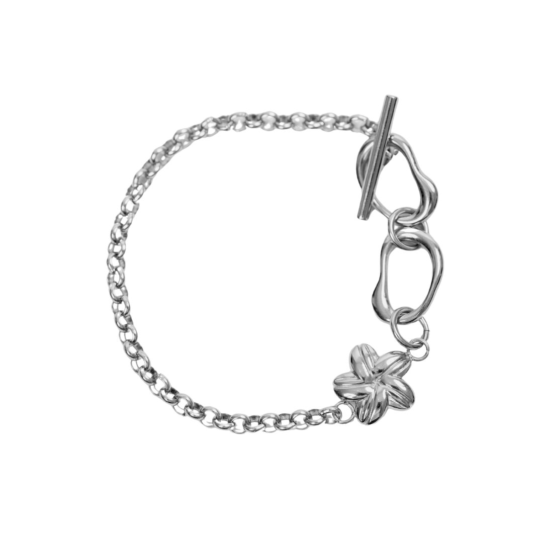 Cowrie Plumeria Toggle Clasp Bracelet