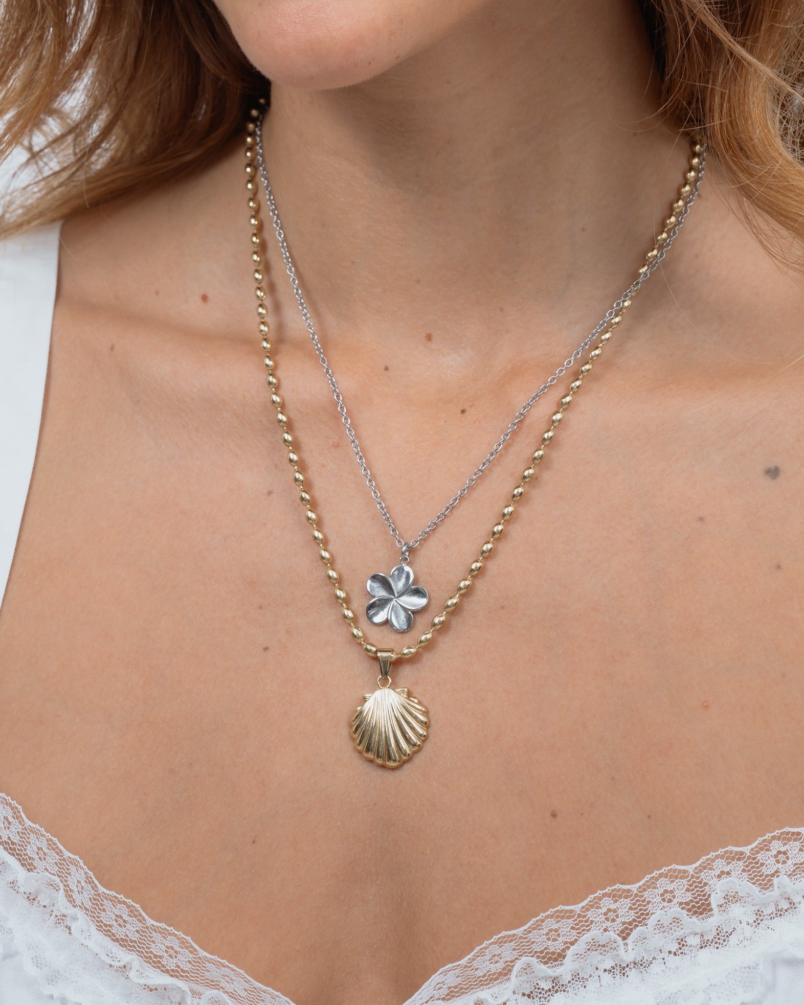 New Year New Bloom Shell Necklace Set