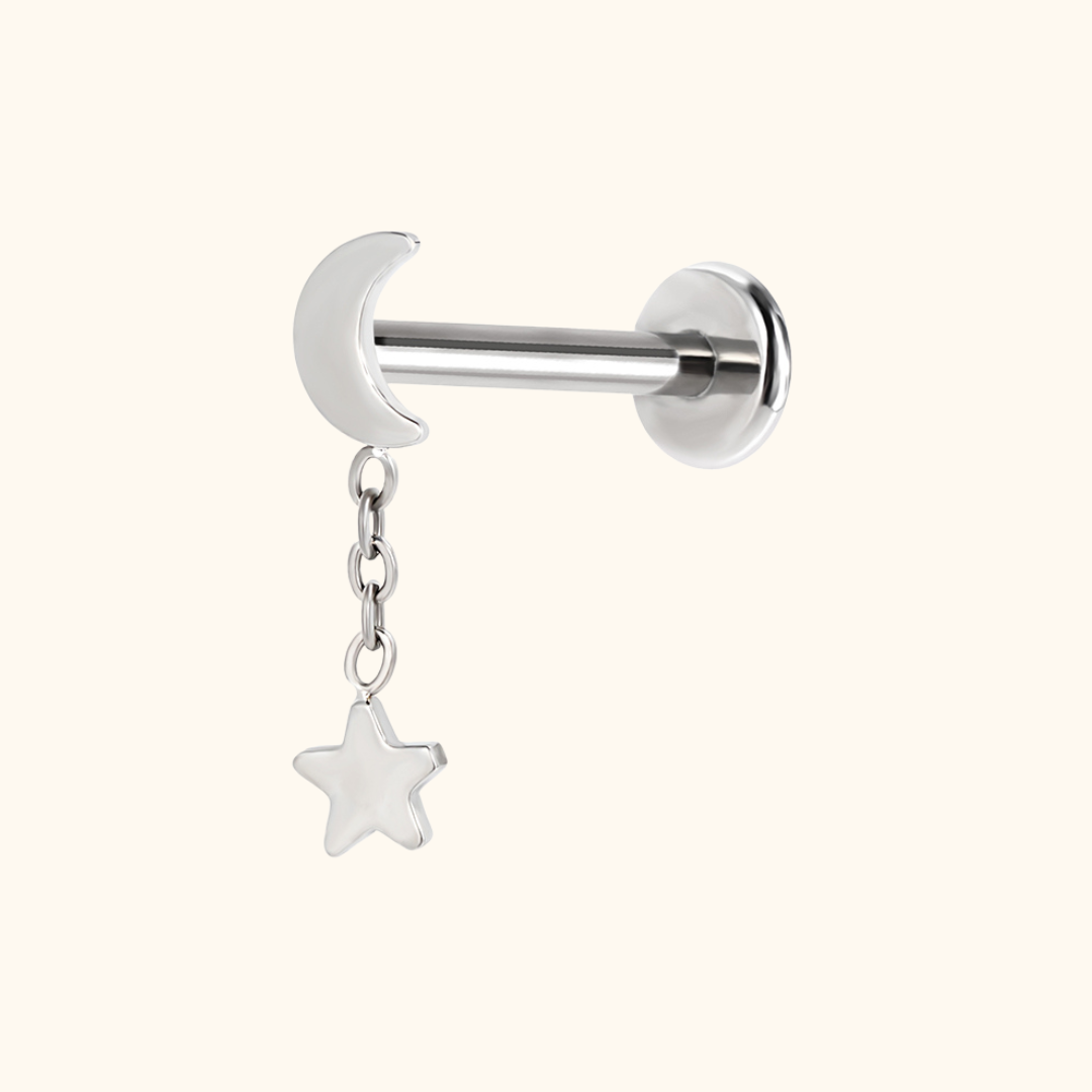 Starlit Moon Drop Flatback Stud