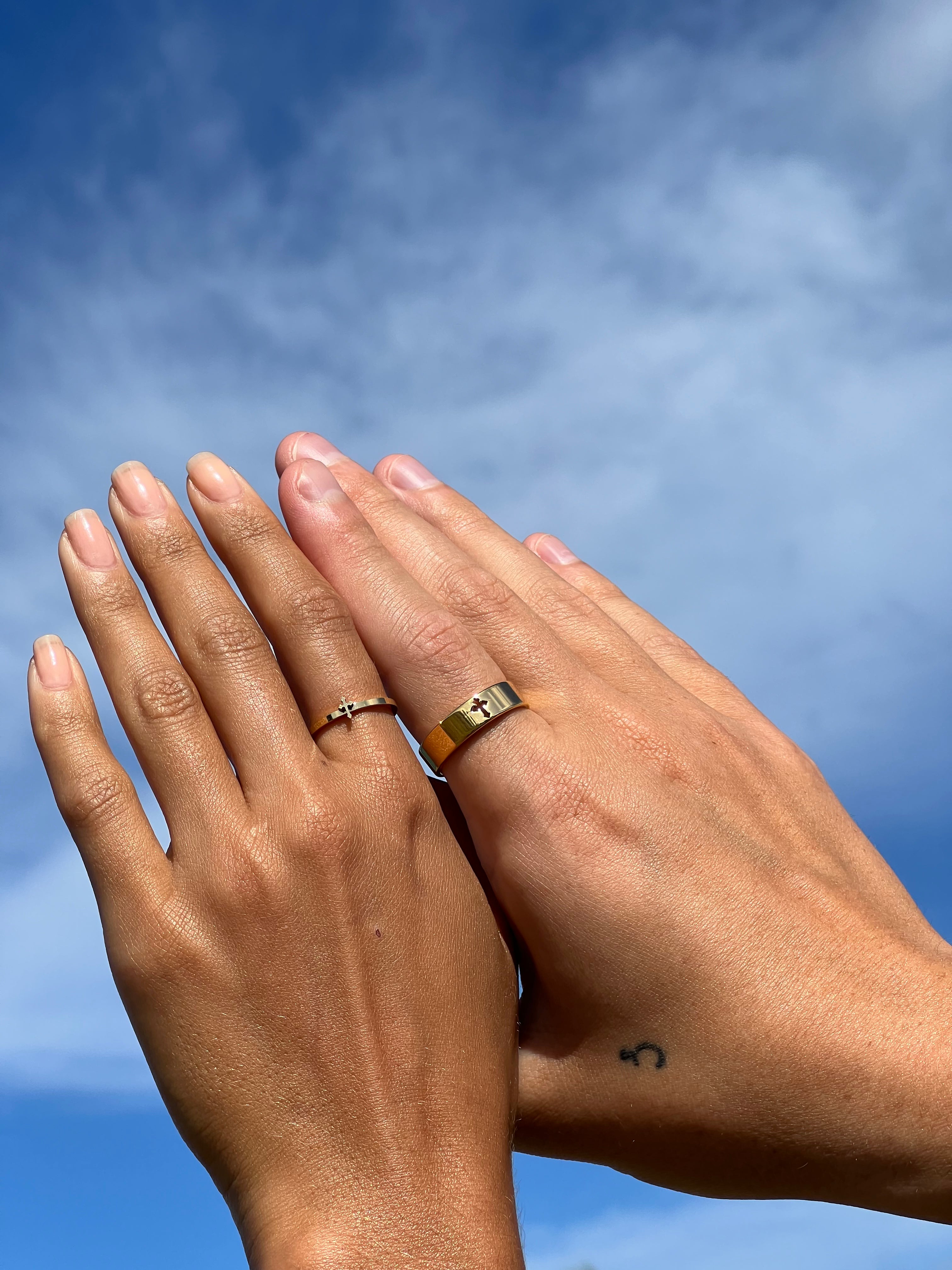 Chrome Cross Ring (single)