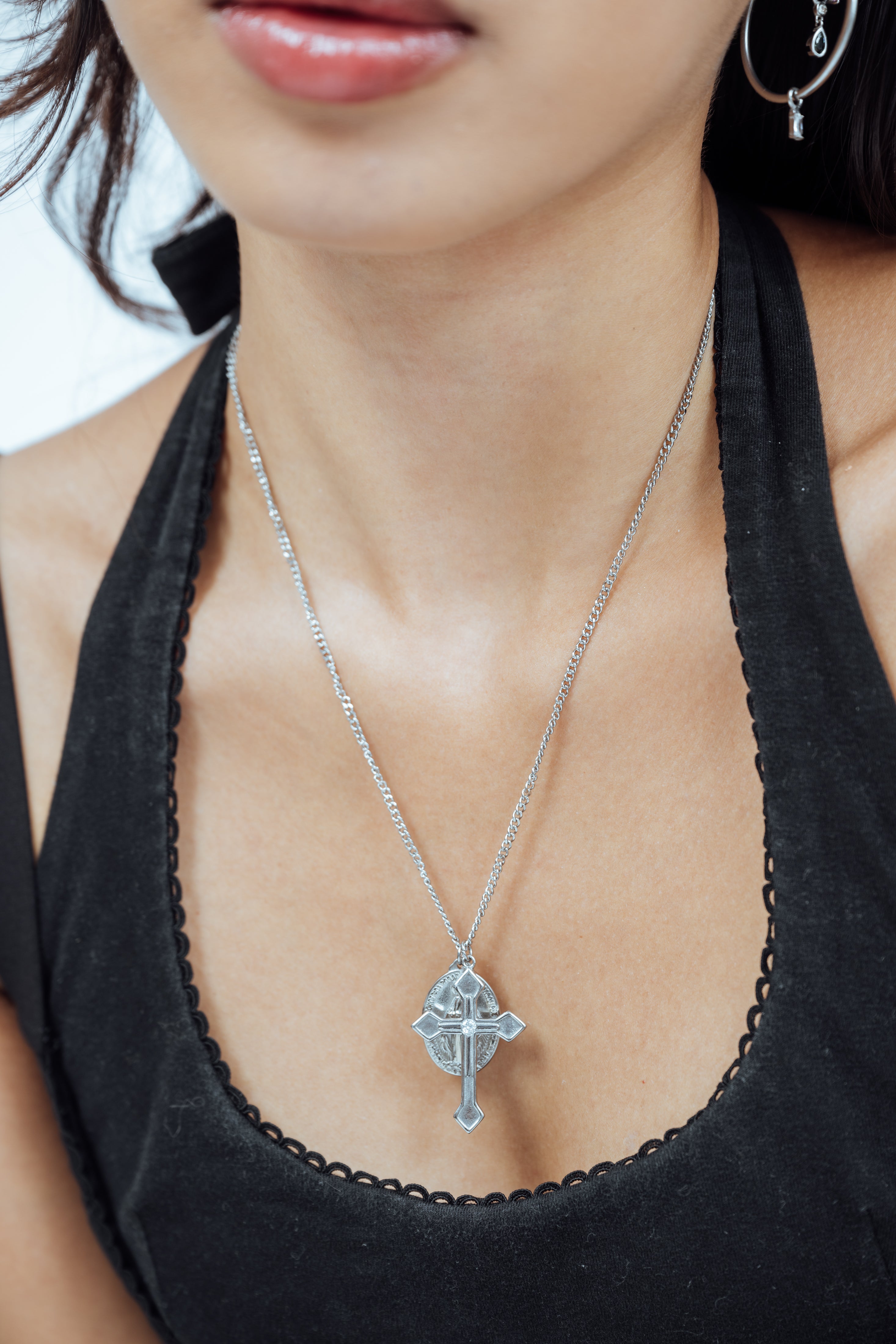 Virgin Mary Cross Necklace