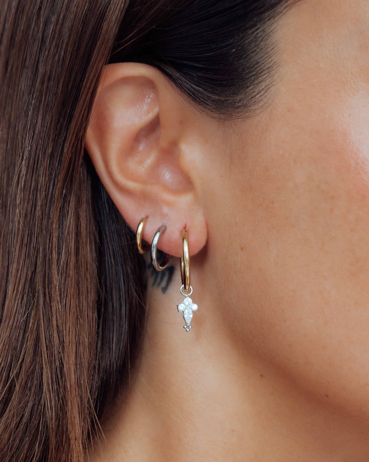 White Snow Cross Charm