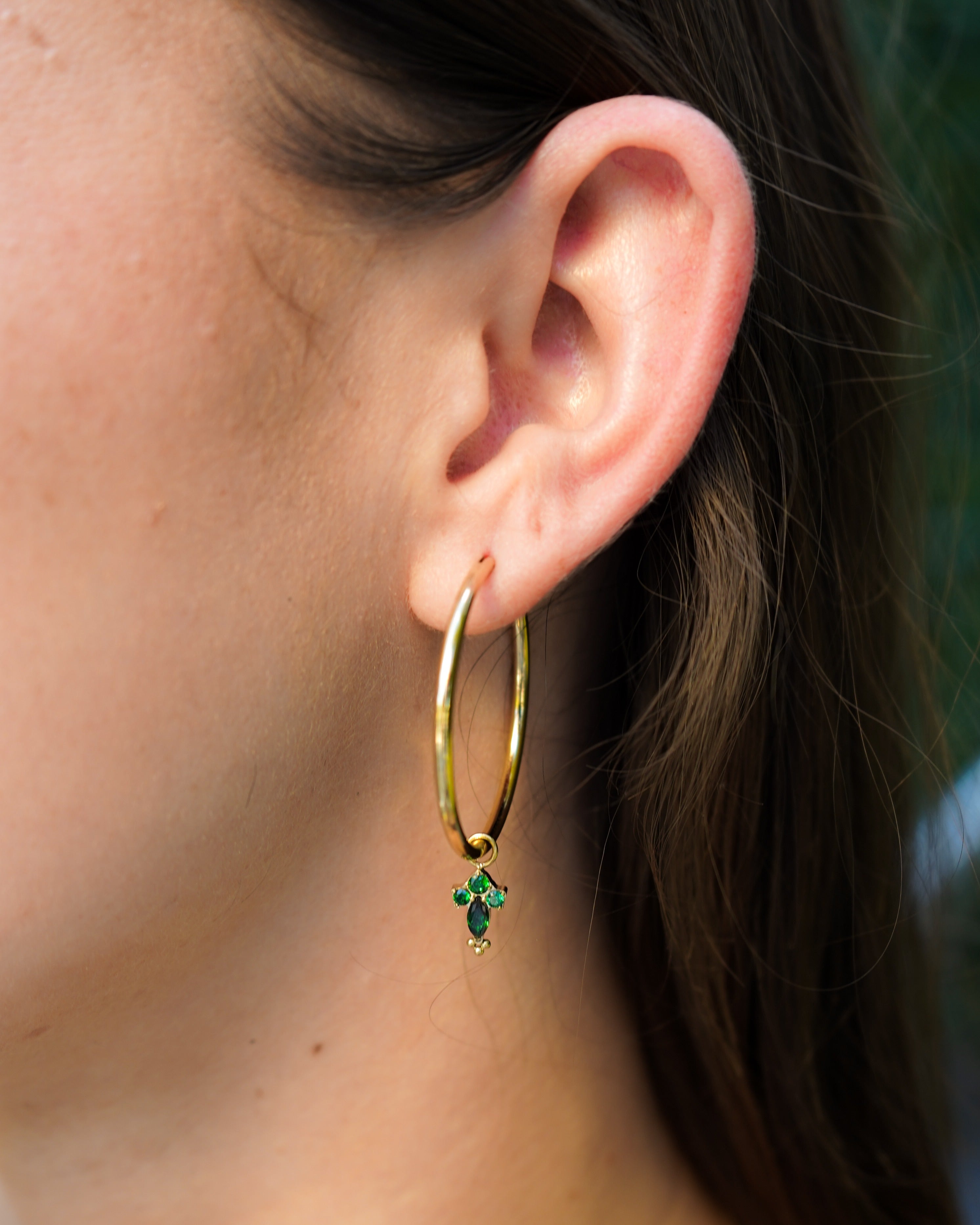 Green Snow Cross Charm