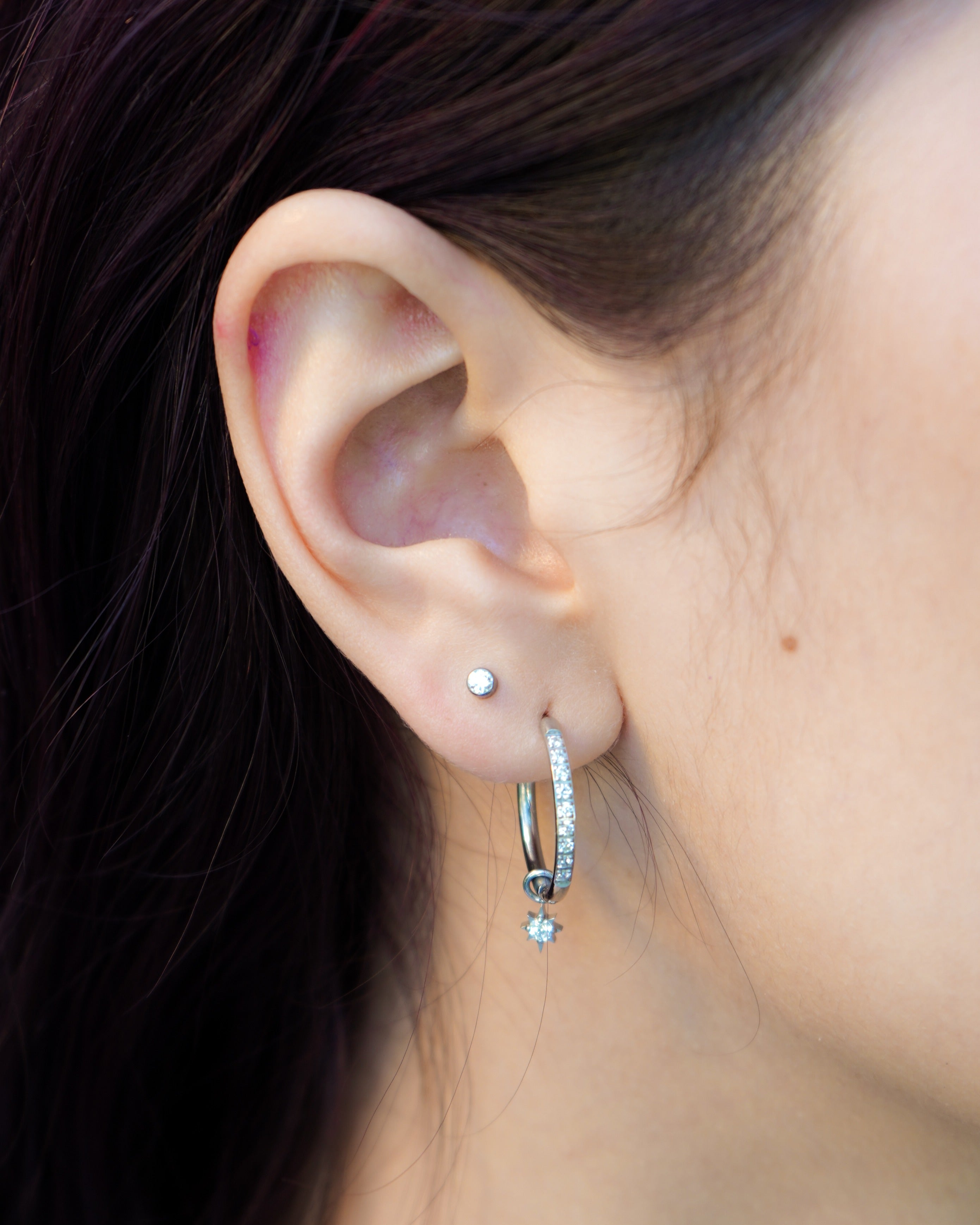 Diamond Bezel Flatback Stud