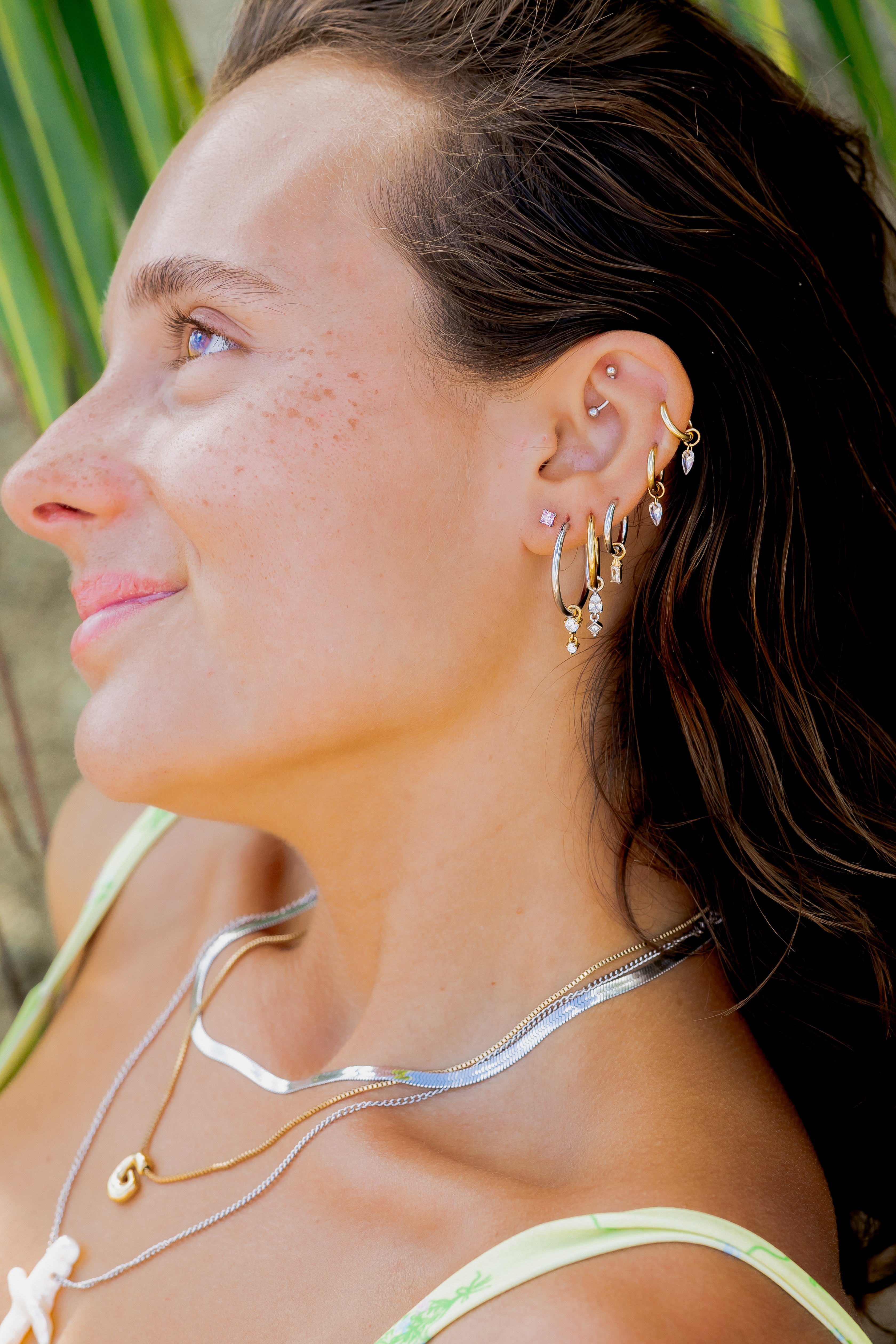 Princess Cut Flatback Stud