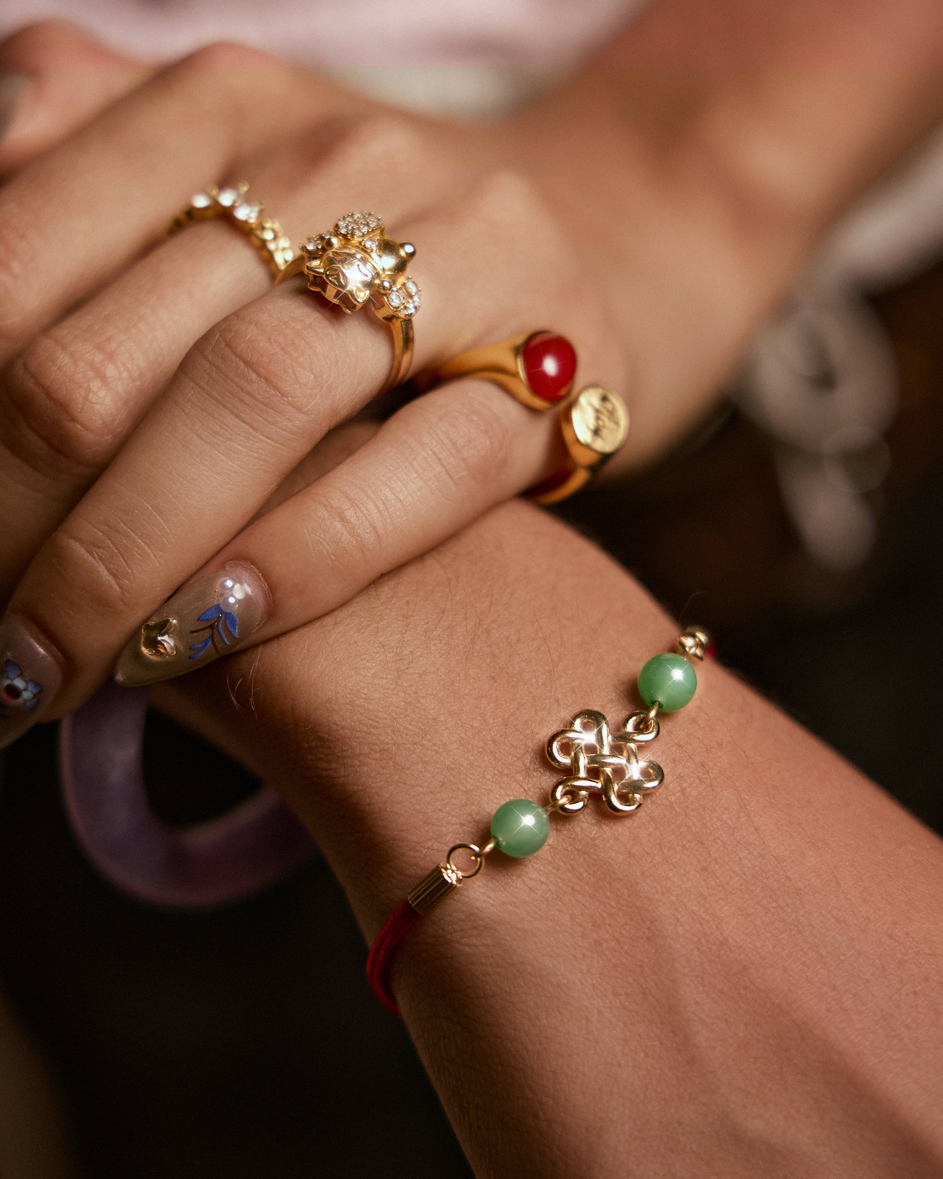 Red String Jade Knot Bracelet