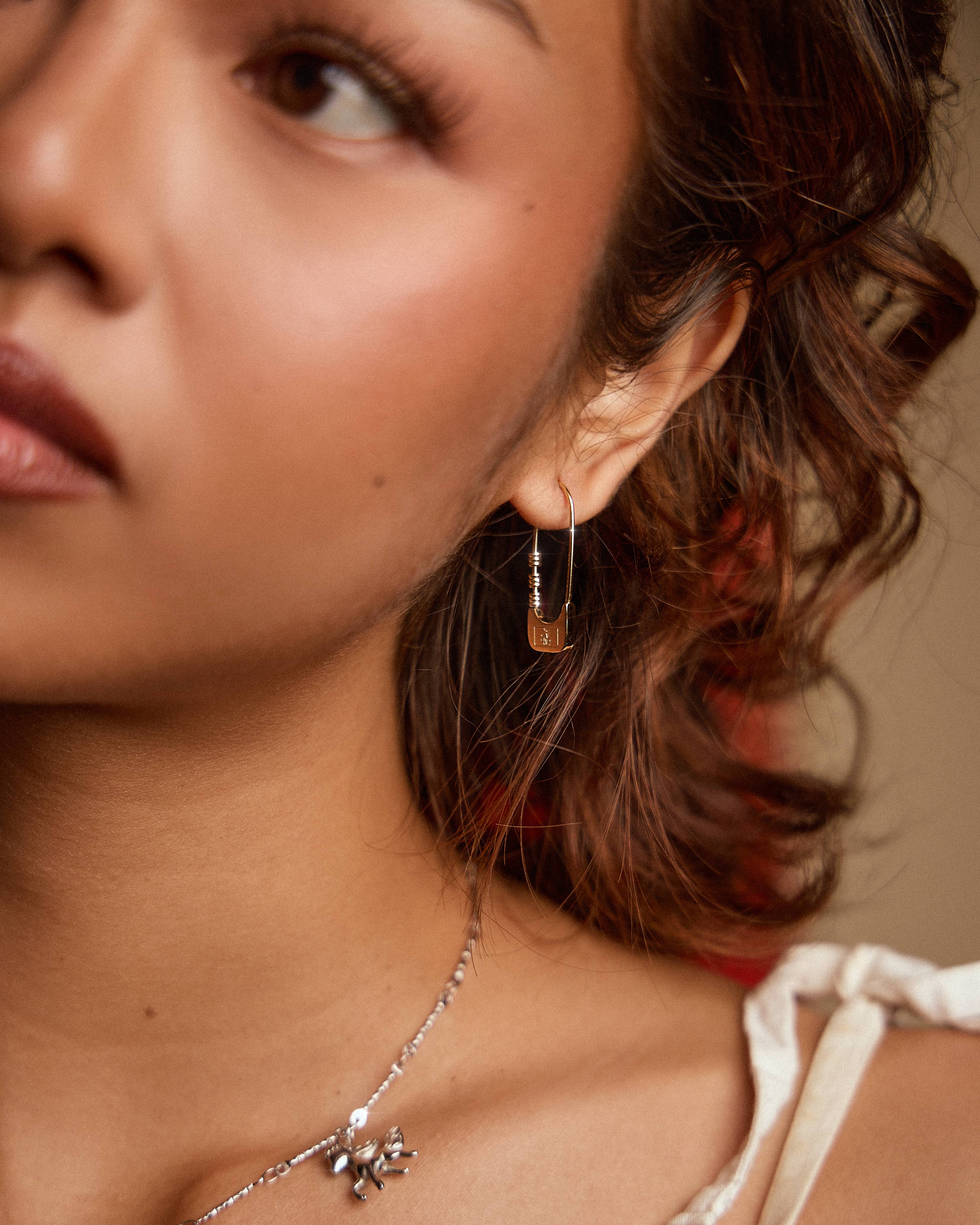 Lucky Knot Safety Pin Earring