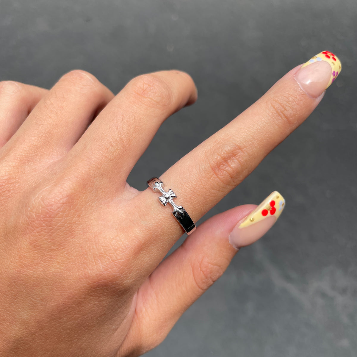 Chrome Cross Ring Band – Stay Golden HI Jewelry