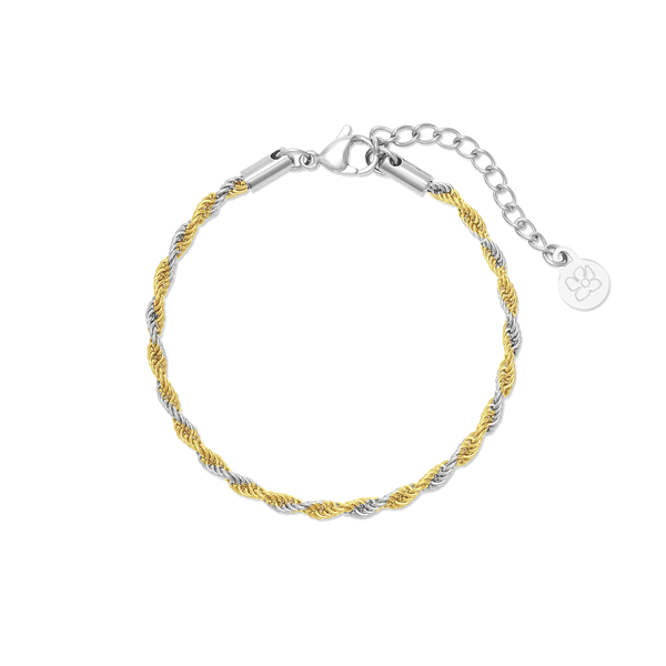 Two Tone Rope Chain Bracelet