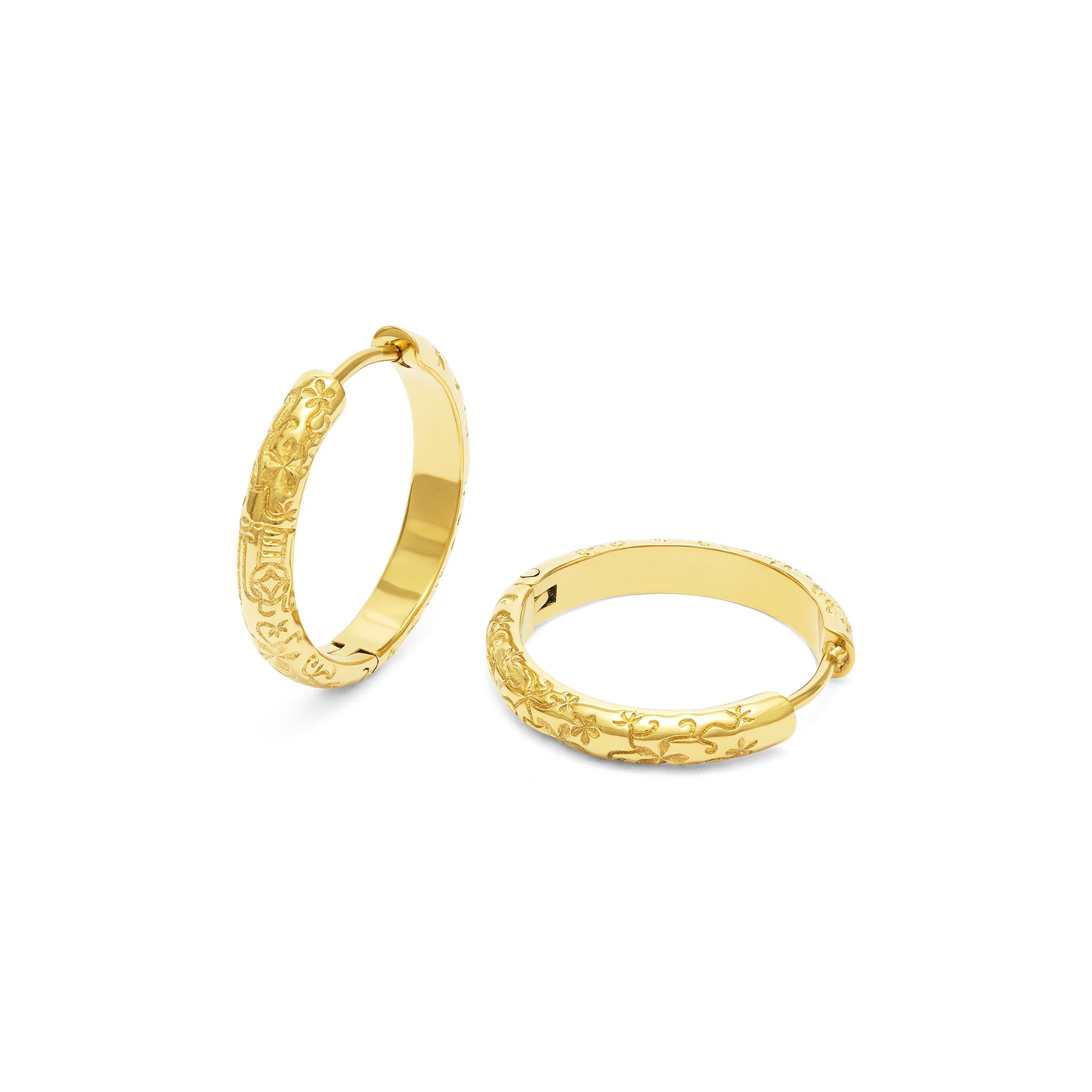 
Plum Blossom Happiness Hoop Earring