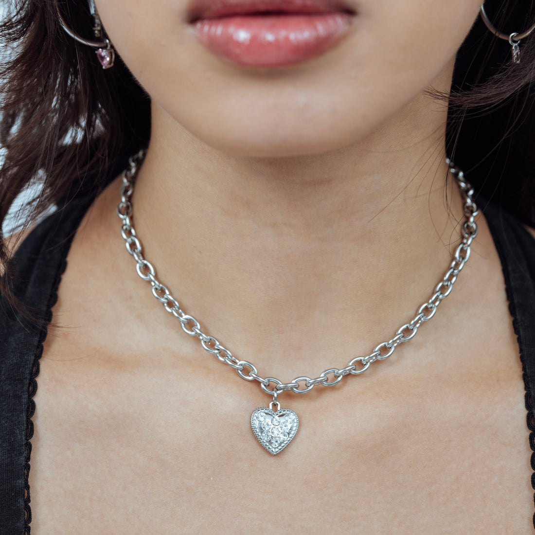
Iced Out Sweetheart Choker