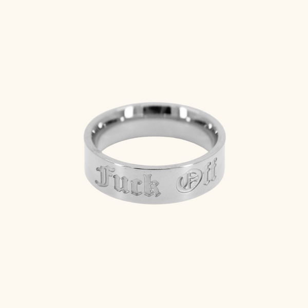 F OFF Ring (SILVER) – Stay Golden HI Jewelry