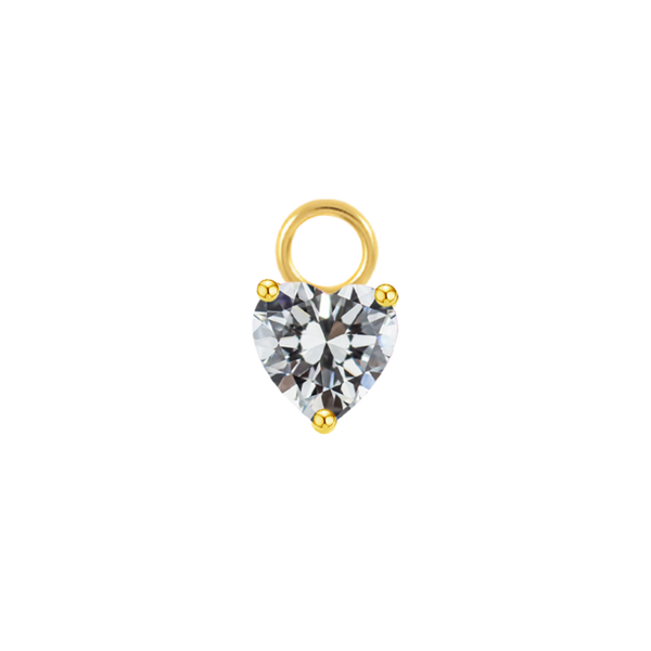 White Heart Earring Charm