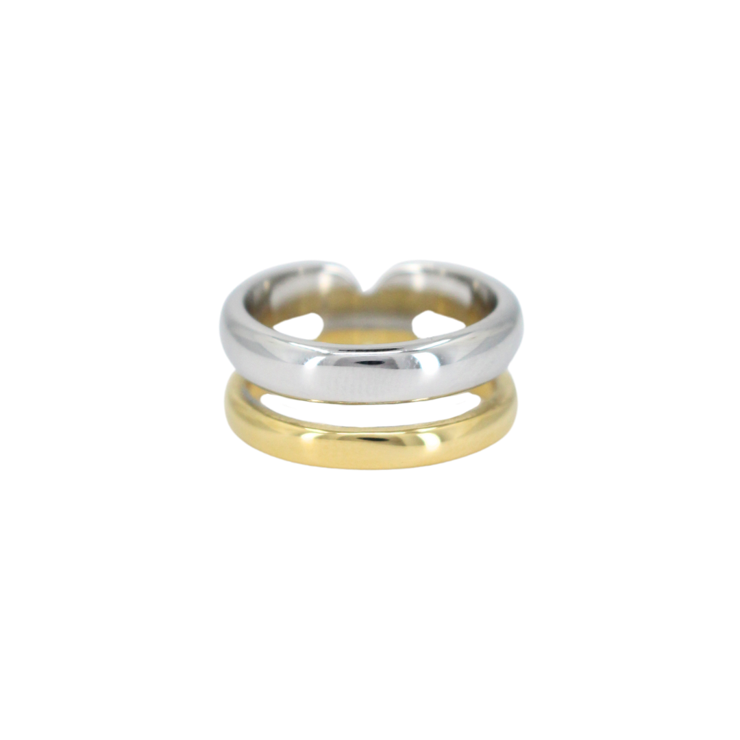 Two Toned Double Stacked Ring