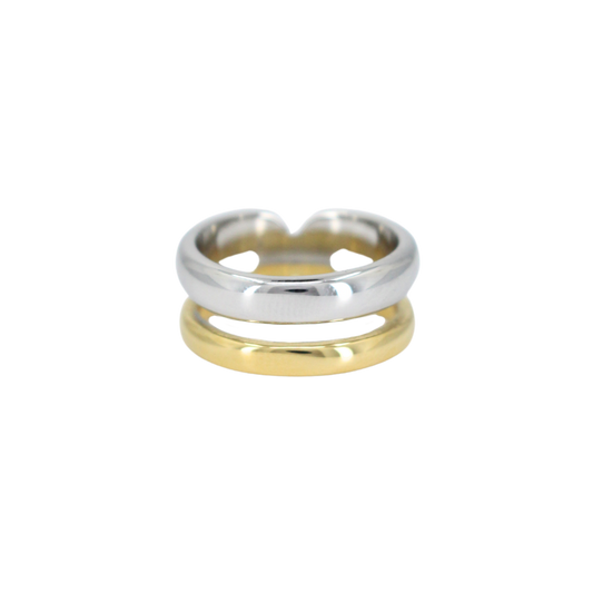 Two Toned Double Stacked Ring