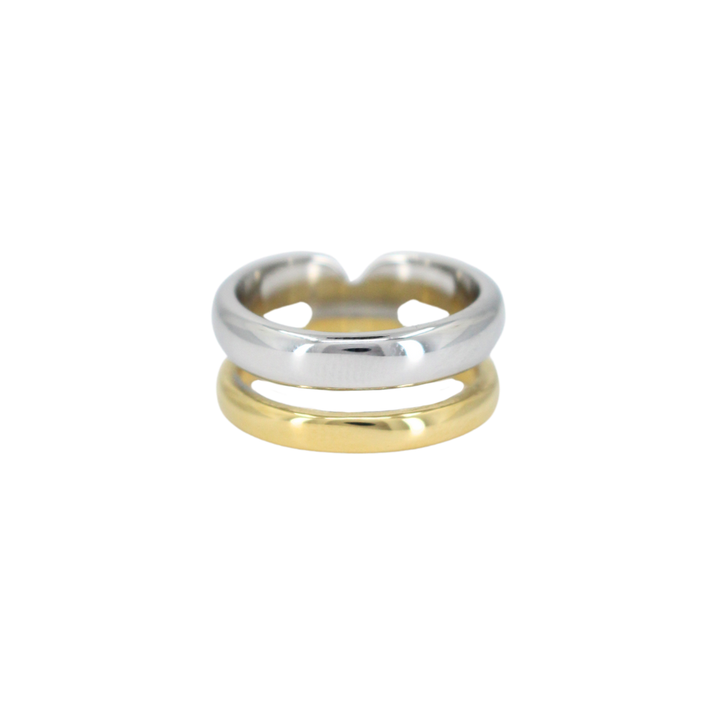 Two Tone Double Stacked Ring