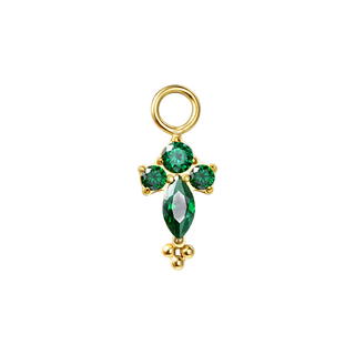 Green Snow Cross Charm